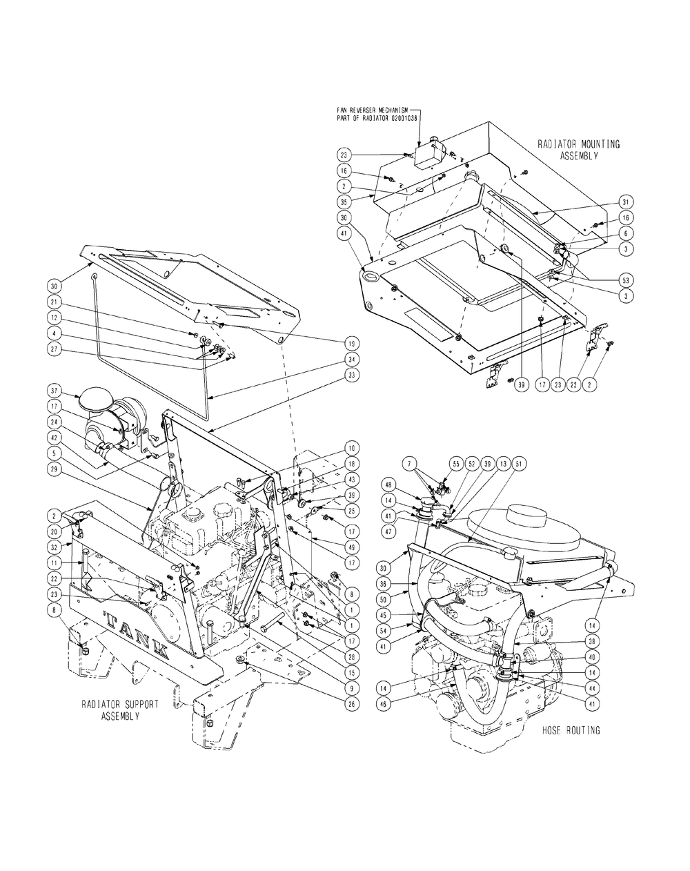 Radiator Assembly Diagram and Parts List for M72-CT 53AB5JEZ750-28-HP-3Cylinder-OHV Cub Cadet Lawn Tractor